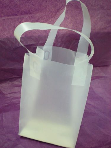 100)NEW Uline Bag Name &#034;Rose&#034; 4Mil Clear Frosty Shopper Gift Retail Bag #S9697C1