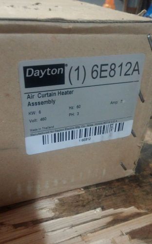 Dayton 6E812A  Air Curtain Heater Assembly 6kw  460V 7A 3ph  NOS