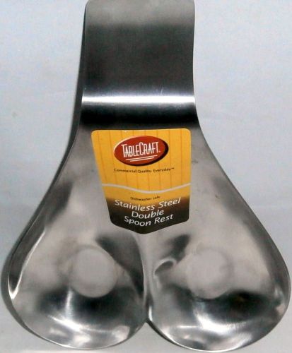 TableCraft  Commercial Quality STAINLESS STEEL DOUBLE SPOON REST