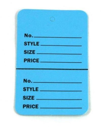 100 BLUE Large (2.75&#034;x1.75&#034;)Perforated Unstrung Price Consignment Store Tags