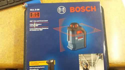 Bosch GLL 2-20 360 LINE &amp; CROSS LASER 65FT/20m  NEW FREE SHIPPING