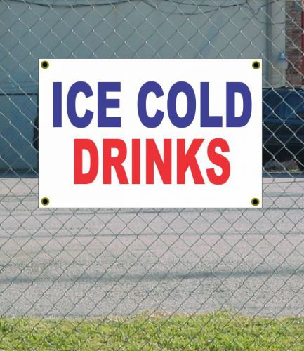 2x3 ICE COLD DRINKS Red White &amp; Blue Banner Sign NEW Discount Size &amp; Price