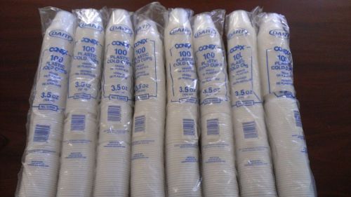 Lot of 800 3.5 oz plastic cold cups conex dart! new 8 sleeves of 100 each sleeve for sale
