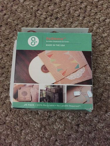 2 Resleeve durable chipboard cd cover, 25 sleeves, craft product, Set Of 2