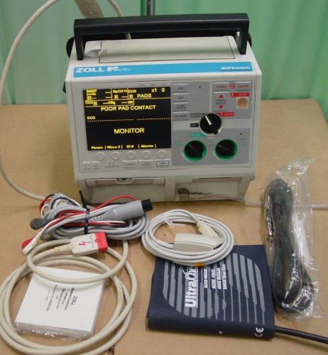 Zoll m series monitor pacing biphasic 3 lead ecg spo2 nibp etco2 analyze aed 162 for sale
