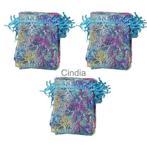 100 Coralline Organza Jewelry Pouch Bags Wedding Party Favor Gift Candy Bag