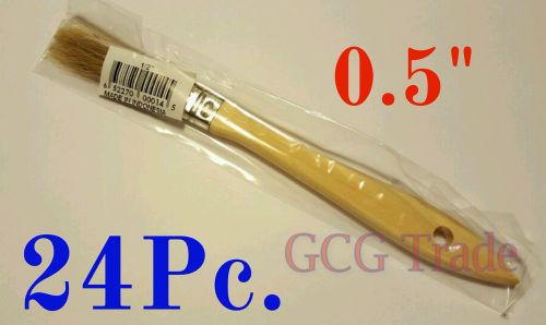 24 of 0.5 inch chip brushes brush 100% pure bristle adhesives paint touchups for sale