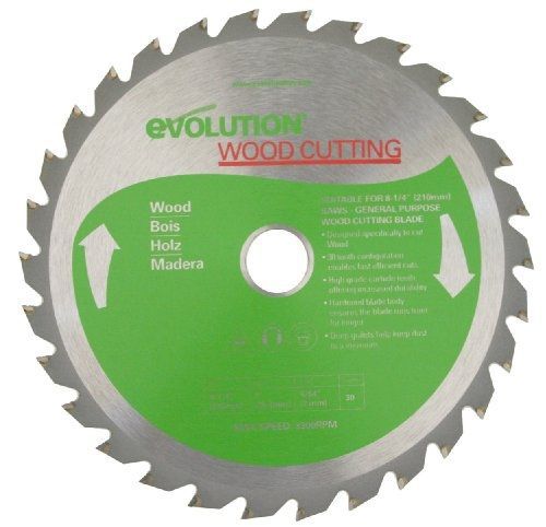 Evolution Power Tools 8-1/4BLADEWD 8-1/4-Inch Wood Cutting Blade with 1-Inch