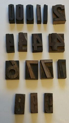 17 Letterpress Printing Wood Wooden Type Printer Block 2&#034; Numbers