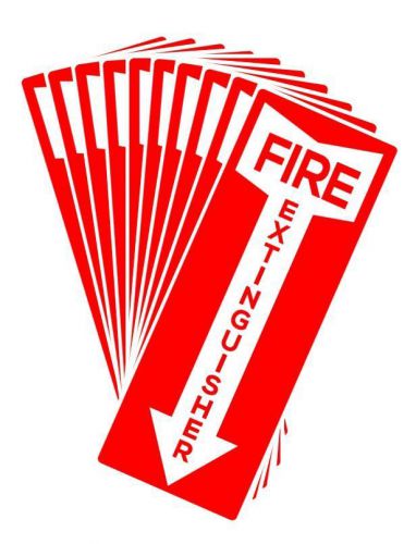LOT OF 50 SELF-ADHESIVE &#034;FIRE EXTINGUISHER ARROW&#034; SIGNS 4.25 X 11&#034; BRAND NEW