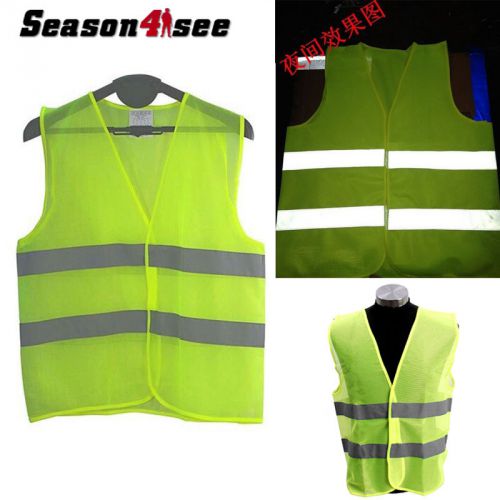 Safety Security Stripe Visibility Jacket Reflective Vest  Night Work Walk Yellow