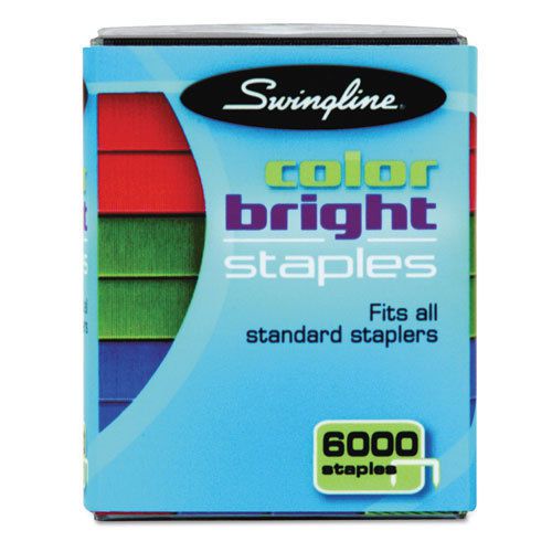 Color Bright Staples, Assorted Colors, Blue, Red, Green, 6,000/Pack
