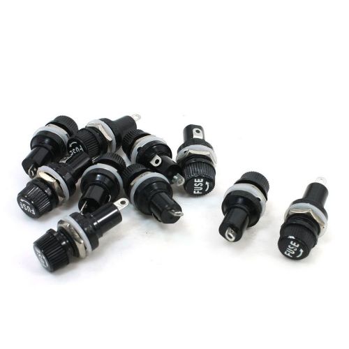 10 pcs black 2 terminals panel mounting 5 x 20mm fuse holder for sale