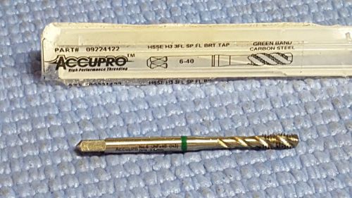 ACCUPRO SPIRAL TAP #6 -40 UNF(H3)  3 FLUTES GREEN BAND