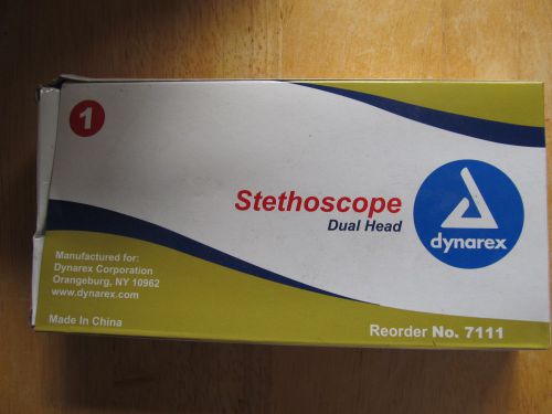 Stethoscope Diaphram Black Dynarex Lightweight Binaural 22&#034; PVC Chest Monitoring