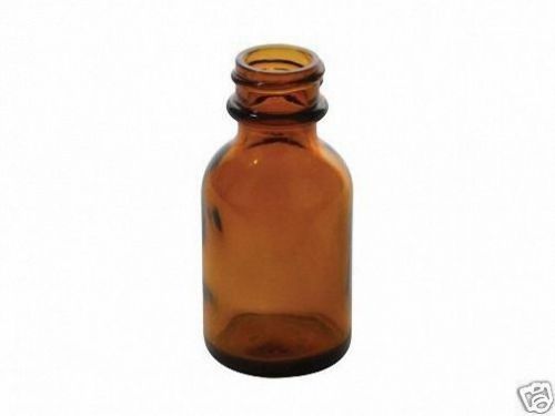 Boston round amber glass bottles 20 ml w/caps (lot of 50) for sale