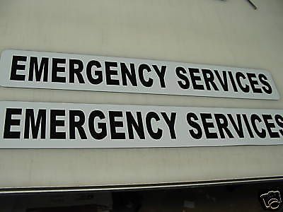 EMERGENCY SERVICES Magnetic signs 3x24 for Car Truck Van SUV 1 Pair Fire EMS EMT