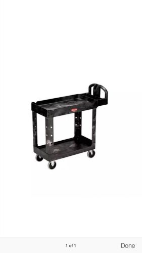 Rubbermaid FG450088BLA HD 2-Shelf Utility Cart w/Lipped Shelf (Small) (4500-88)
