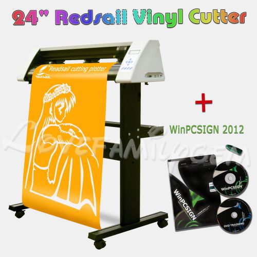 New 24&#034; redsail cutting plotter vinyl cutter contour cut winpcsign sign software for sale