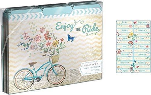 Molly &amp; Rex Enjoy the Ride Bicycle File Folders - Set of 10