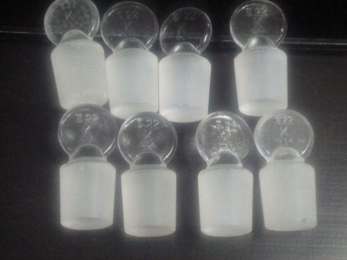 Lot of 8 pcs. Kontes st22 Solid Pennyhead Glass Stoppers Penny Head