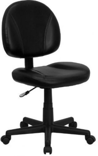 Flash furniture bt-688-bk-gg mid-back black leather ergonomic task chair for sale