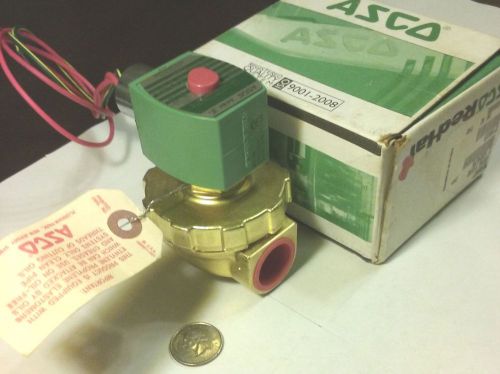 Asco 8220g407 steam &amp; hot water solenoid valve, 3/4 in.(120v coil), nc, brass for sale