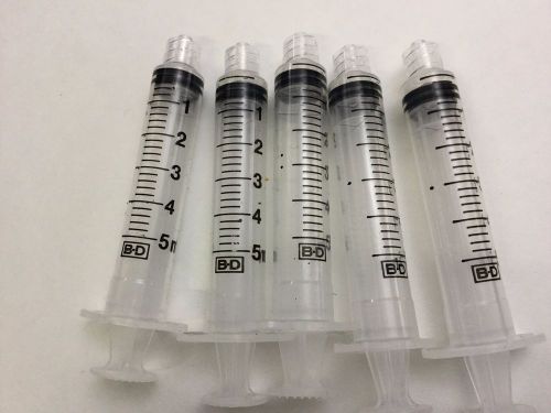 Lot of 5 B-D Syringe 5mL without needle