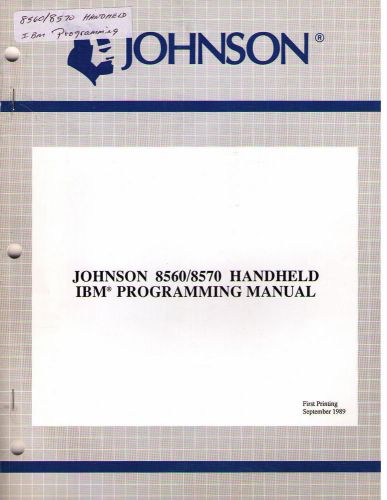 Johnson Programming Manual 8560/8570 HANDHELD