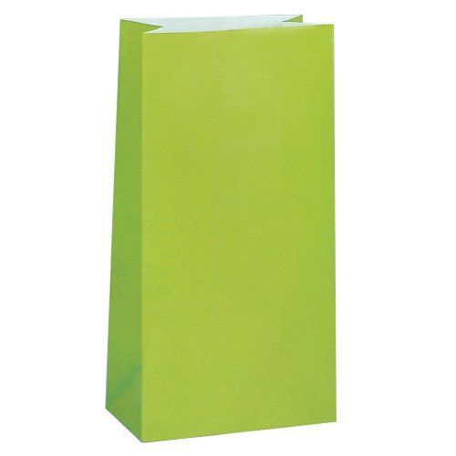 Lime Green Paper Party Favor Bags, 12 Count