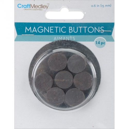 Multicraft Imports MCMT-045 Magnetic Buttons-15mm 14/Pkg NEW
