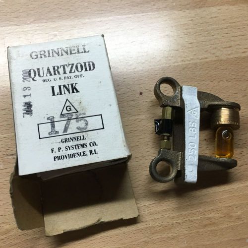 Vintage Antique Fire Grinnell  Quartzoid Fusible Bulb Link 250lbs 175 degree NEW