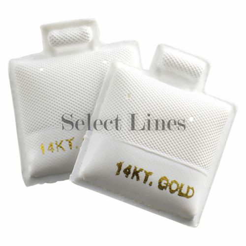 100 14KT Gold White Puff Earring Pad Jewelry Cards 1x1&#034;