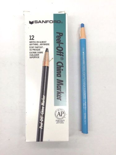&#034;Sanford 02066 China Marker&#034; **Bright Blue** 12 per pack Grease Pencil Sharpie