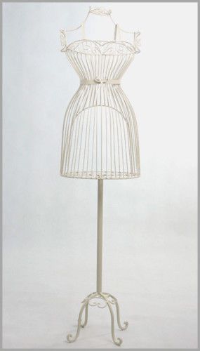 5FT 1&#034; FEMALE WIRE DRESS FORM MANNEQUIN (SKMD04 WHITE)