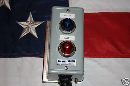 Idec control box enclosure with red / blue pilot lights for sale
