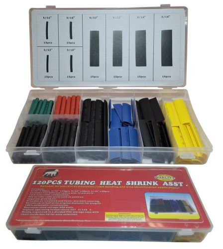 Heat shrink tubing assortment -120 color coded electrical wire wrap tubes sleeve for sale