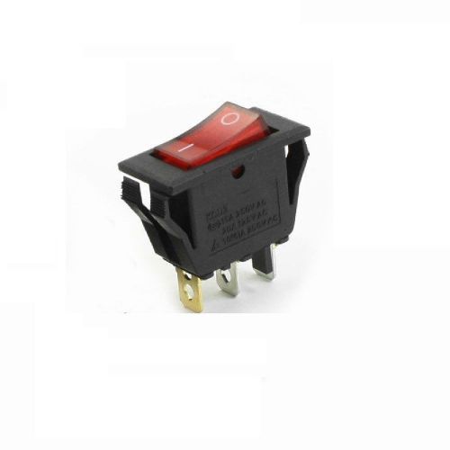 5 PCS Red Indicator 3 Pin Terminals I/O SPST Rocker Switch  6A 250VAC/10A 150VAC