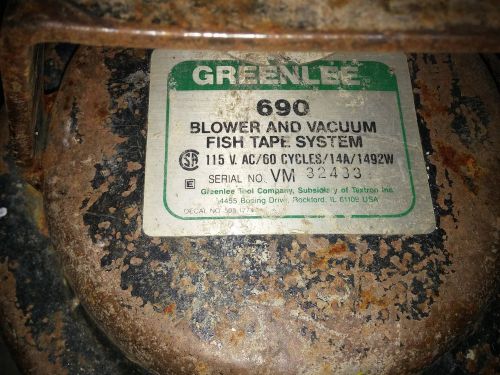 Greenlee 690 vacuum blower power fishing system only for sale