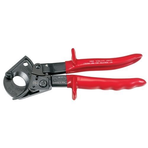 NEW KLEIN TOOLS 63060 HEAVY DUTY RATCHETING CABLE CUTTER TOOL HIGH QUALITY RED