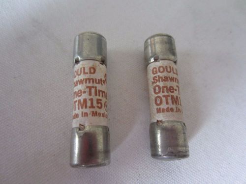 Lot of 2 Gould Shawmut OTM15 Fuses 15A 15 Amps Tested