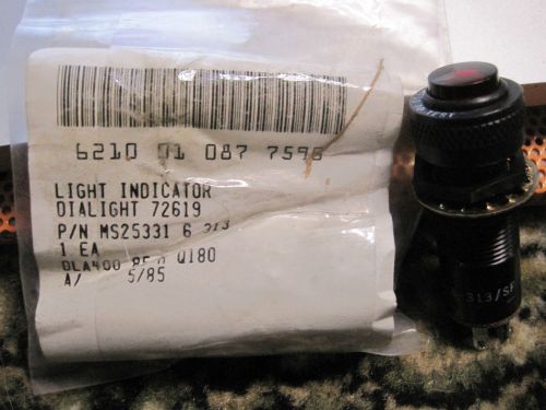 DIALIGHT MS25331-6-313 INDICATOR LIGHT RED MILITARY AIRCRAFT