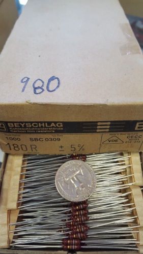 Lot of 20 Vintage Beyschlag Carbon Film Resistor NOS 180 Ohm 5% new old stock