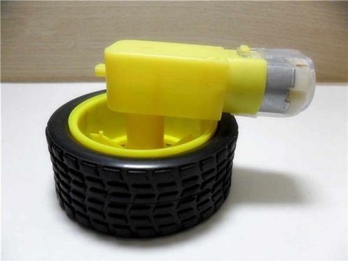 Smart car robot model diy parts plastic tire wheel with 1:48 dc gear motor drive for sale