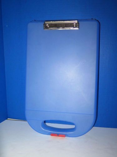 Dexas Slim Case Clipboard Storage Plastic Sleek Design Office Briefcase Blue