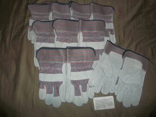 10 Leather Palm Work Gloves Xlarge Size Safety