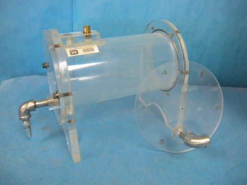 Acrylic plexiglass test chamber 8.5&#034; x 4&#034; i.d. with fittings for sale