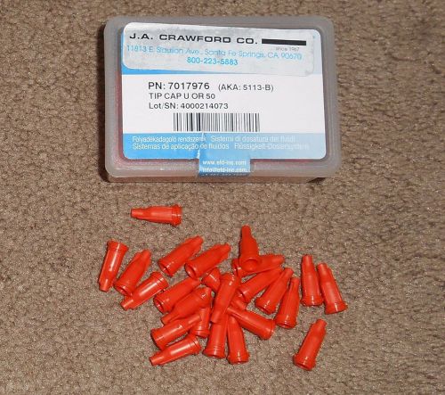 Luer lock orange dispensing syringe tip cap 50 pcs new for sale
