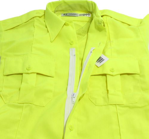 Hi-vis horace small sentry ss zipper shirt hi-visibility safety yellow 19.5 xxxl for sale