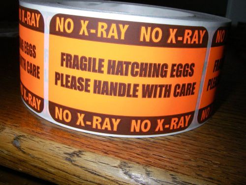 FRAGILE HATCHING EGGS NO X-RAY PLEASE HANDLE WITH CARE 500 labels  Day glow